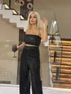 5513 Kadife Pulpayet Pantolon Siyah