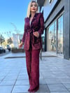 5518 Kemerli Payet Pantolon Bordo
