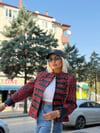 5721 KİLİM DESENLİ CEKET /Bordo/S