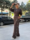 5909 GUESS ŞERİTLİ TAŞLI TAKIM/Kahve/S