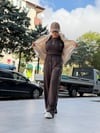 5909 GUESS ŞERİTLİ TAŞLI TAKIM/Kahve/S