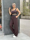 71153 Beli Lastikli Pantolon Kahve