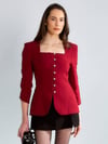 88637 Taş Düğmeli Ceket Bordo