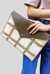 Örme Clutch Çanta Kum Beji