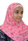 Pembe Çiçekli Çocuk Pratik Eşarp