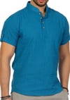 Şile Bezi Hakim Yaka Tshirt P Mavi