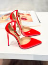  Velisse Kırmızı Rugan 12 cm Stiletto