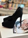 Beoly Siyah Süet 14 cm Stiletto