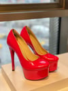 Ellie Kırmızı Rugan 15 cm Platform Topuklu Ayakkabı 