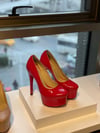 Ellie Kırmızı Rugan 15 cm Platform Topuklu Ayakkabı 