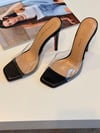 Freya Şeffaf Siyah 10 cm Terlik