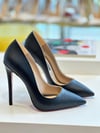 Lena Siyah Mat 12 cm Stiletto
