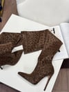 Mocha Leopar Süet 12 cm Çizme