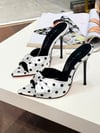 Ponny Beyaz Saten 12 cm Terlik