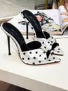 Ponny Beyaz Saten 12 cm Terlik