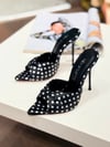 Ponny Siyah Saten 12 cm Terlik