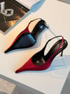 Rosso Bordo Saten 10 cm Stiletto