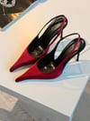 Rosso Bordo Saten 10 cm Stiletto