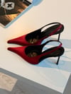 Rosso Bordo Saten 10 cm Stiletto