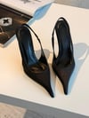 Rosso Siyah Saten 10 cm Stiletto