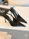 Rosso Siyah Saten 10 cm Stiletto