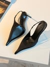 Rosso Siyah Saten 10 cm Stiletto