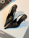 Rosso Siyah Saten 10 cm Stiletto