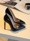 Sibly Siyah Rugan 12 cm Stiletto 