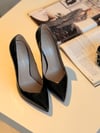 Sibly Siyah Rugan 12 cm Stiletto 