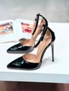 Velisse Siyah Rugan 12 cm Stiletto