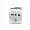 Ev Tipi Modüler CihazlarPalazzoli domoTER Serisi Schuko Priz (2 Modül) 16A 250V 2P+T (IT/DE) P17-P30