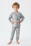 Erkek Bebek Karakter Baskılı %100 Pamuk Süprem Kumaş Reaktif Boyama Uzun Kollu Pijama Takımı
