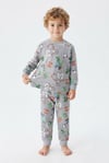 Erkek Bebek Karakter Baskılı %100 Pamuk Süprem Kumaş Reaktif Boyama Uzun Kollu Pijama Takımı