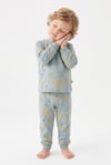 Erkek Bebek Safari Hayvanları Desenli %100 Pamuk Reaktif Boyama Süprem Kumaş Uzun Kollu Pijama Takımı