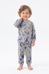 Erkek Bebek Uçak  Baskılı %100 Pamuk Süprem Kumaş Reaktif Boyama Uzun Kollu Pijama Takımı