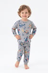 Erkek Bebek Uçak  Baskılı %100 Pamuk Süprem Kumaş Reaktif Boyama Uzun Kollu Pijama Takımı