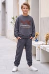 Erkek Çocuk Dynamic Soul Baskılı %100 Pamuk İki İplik Sweatshirt Ve Kargo Cepli Eşofman Takımı