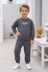 Erkek Çocuk Greatness Yazı Baskılı %100 Pamuk İki İplik Fırçalı Kumaş Cepli Takım