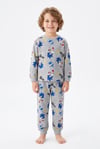 Erkek Çocuk Karakter Baskılı %100 Pamuk Süprem Kumaş Reaktif Boyama Uzun Kollu Pijama Takımı
