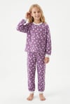 Garson Kız Çocuk Çiçek Desenli %100 Pamuk Süprem Penye Kumaş Kısa Kollu Pijama Takımı