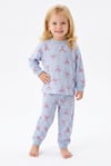 Kız Bebek Baskılı  %100 Pamuk Süprem Kumaş Reaktif Boyama Uzun Kollu Pijama Takımı