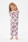 Kız Bebek Baskılı  %100 Pamuk Süprem Kumaş Reaktif Boyama Uzun Kollu Pijama Takımı
