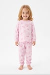 Kız Bebek Baskılı  %100 Pamuk Süprem Kumaş Reaktif Boyama Uzun Kollu Pijama Takımı