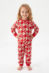 Kız Bebek Baskılı  %100 Pamuk Süprem Kumaş Reaktif Boyama Uzun Kollu Pijama Takımı