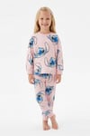 Kız Çocuk Baskılı %100 Pamuk Reaktif Boyalı Süprem Kumaş Uzun Kollu Pijama Takımı