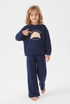 Kız Çocuk Baskılı Sweatın Eteği Lastikli %100 Pamuk Süprem Penye Kumaş Uzun Kollu Bol Paçalı Pijama Takımı