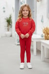 Kız Çocuk Lovin Life Soft Baskılı %100 Pamuk İki İplik Sweatshirt Ve Fitilli Tayt Takım