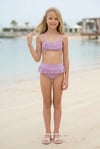 Kız Çocuk Polyester + Elastan Fırfırlı ve Pileli Şık Tasarım İkili Mayo