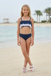 Kız Çocuk Polyester + Elastan Katlı Fırfır Detaylı Askılı Şık Tasarım Bikini Mayo