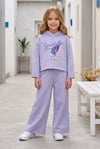Kız Çocuk Sanddolla Bling Baskılı %100 Pamuk İki İplik Kapşonlu Bol Paça Pantolonlu Takım
